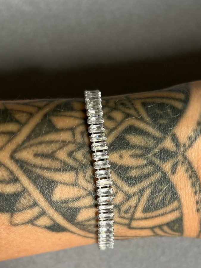Pulseira Baguete Cristais