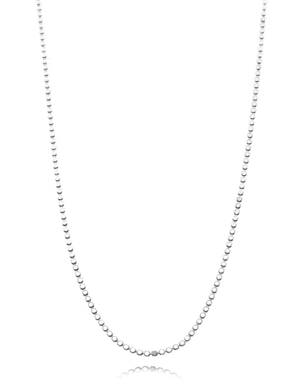 Choker Chapas Redondas Lisas Ródio Branco