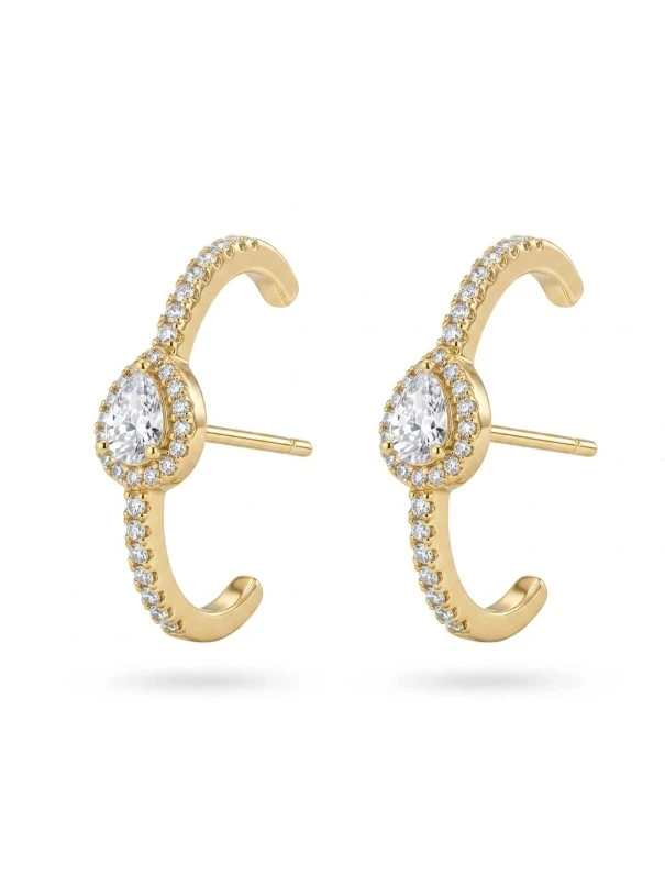 Brinco Ear Hook Gota Cravejado