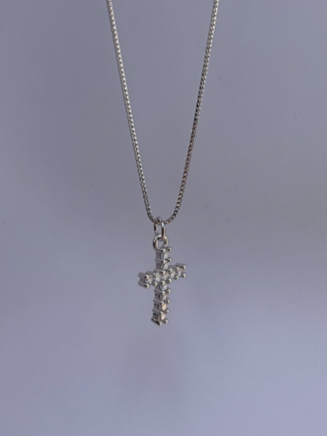 Colar Cruz com Zircônia