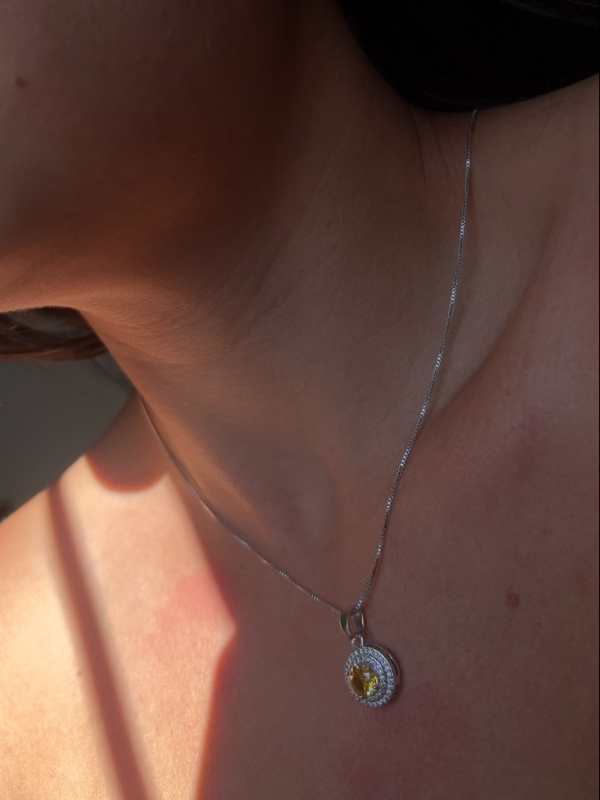 Conjunto Cravejado Pedra Citrino