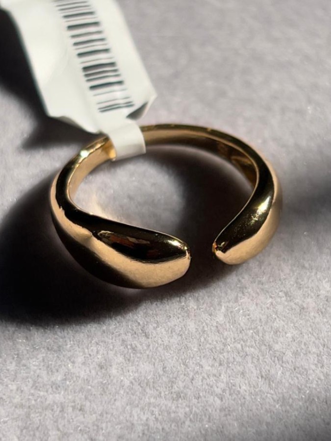 Anel 2 gotas Minimalista Liso Dourado