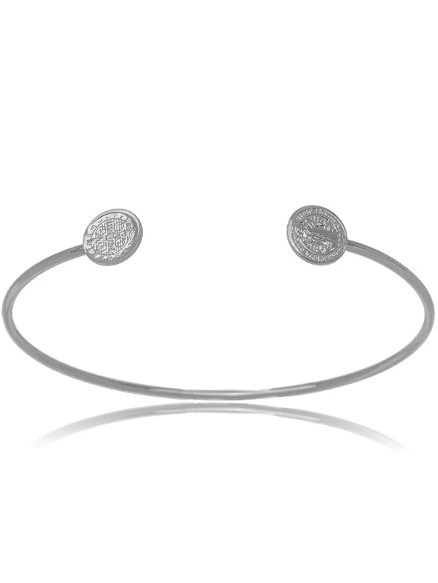 Bracelete São Bento Ródio Branco