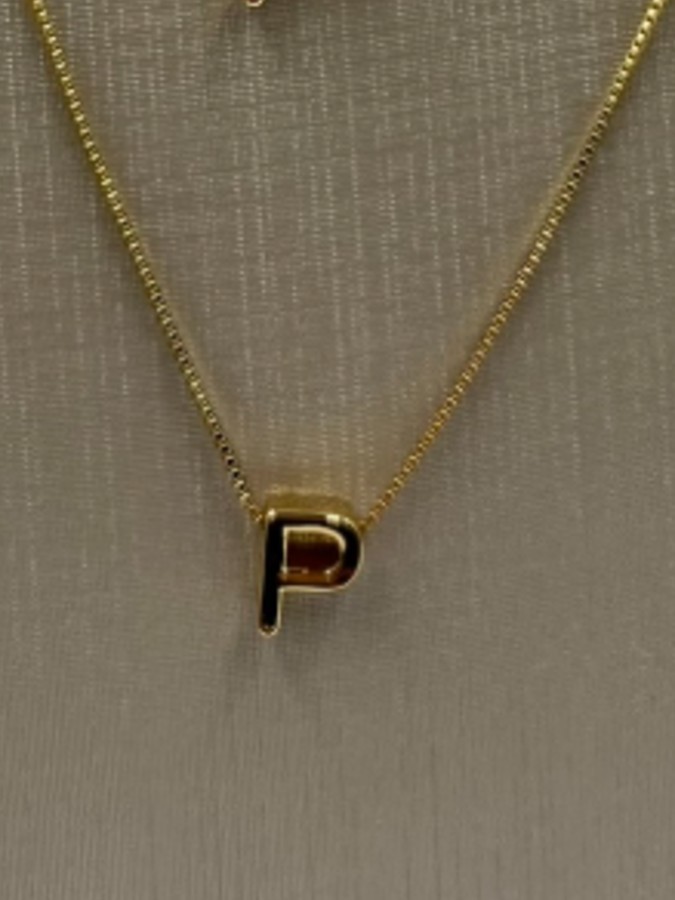 Colar Letra P Dourado