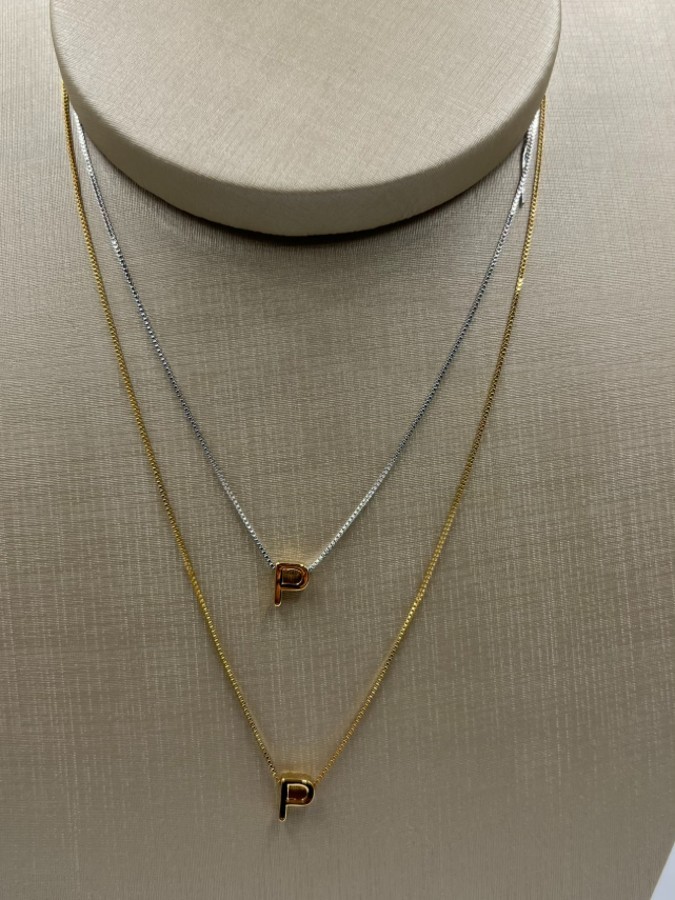 Colar Letra P Dourado