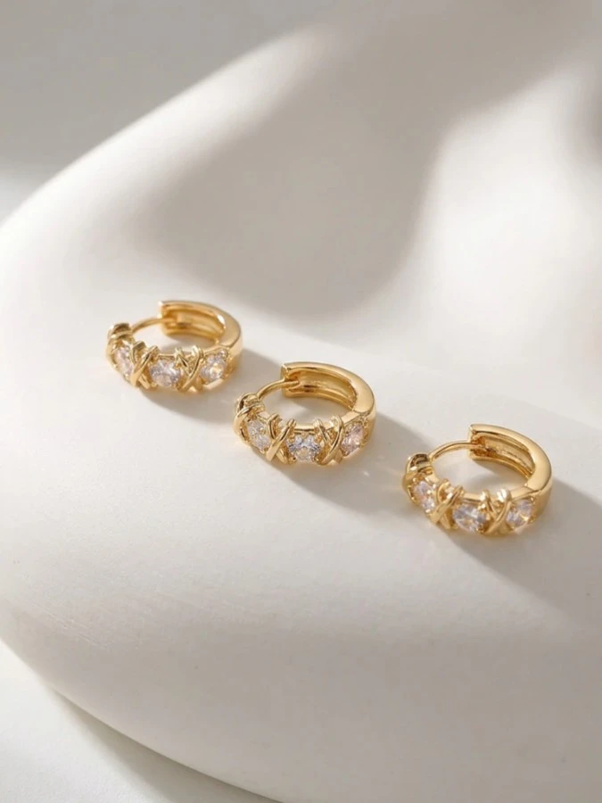 Brinco Trio Argola X Dourado