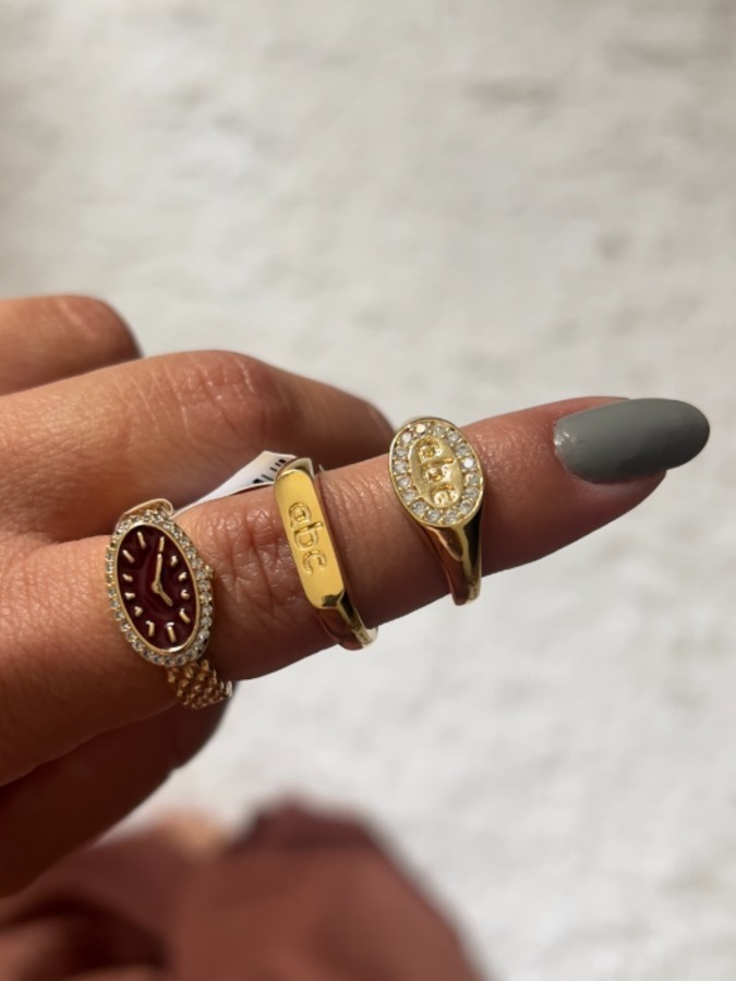 Anel ABC Liso Dourado